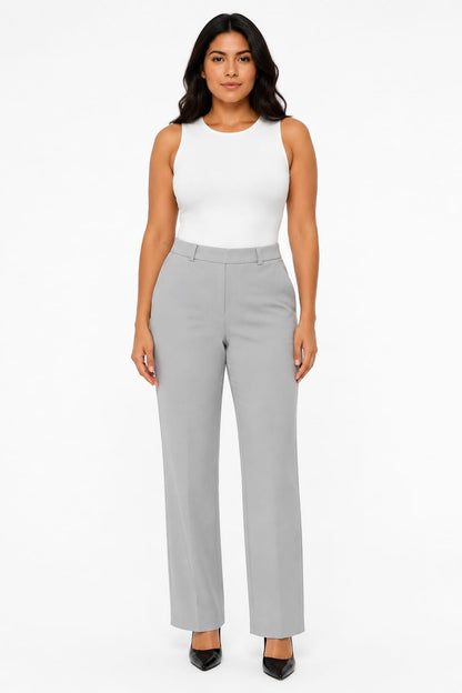 Pantalón de mujer corte recto con pretina elástica